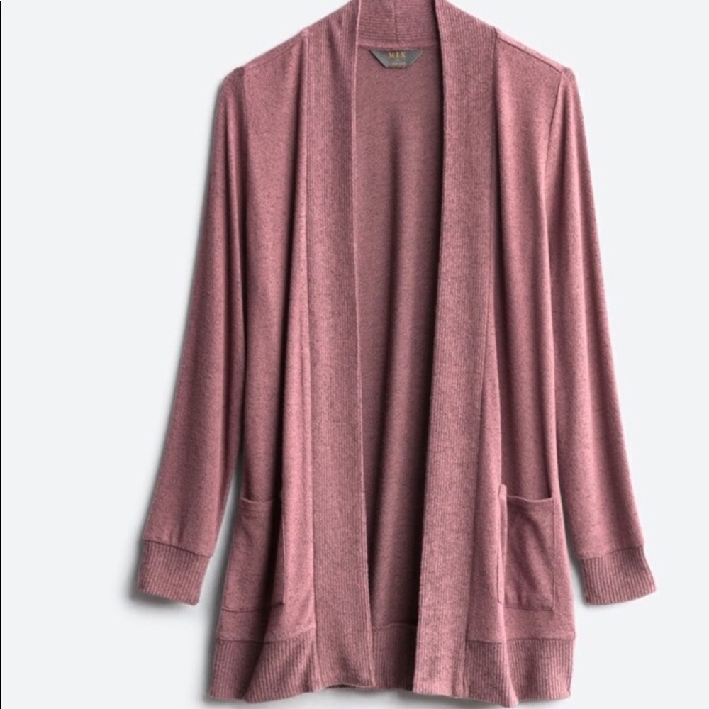 Heather Brushed Knit Two-Pocket Cardigan